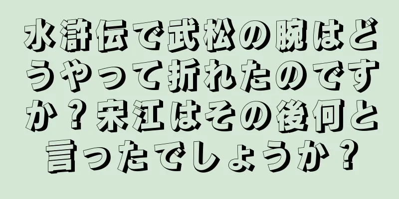 水滸伝で武松の腕はどうやって折れたのですか？宋江はその後何と言ったでしょうか？