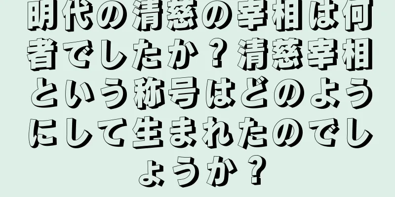 明代の清慈の宰相は何者でしたか？清慈宰相という称号はどのようにして生まれたのでしょうか？