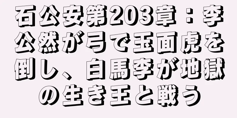 石公安第203章：李公然が弓で玉面虎を倒し、白馬李が地獄の生き王と戦う