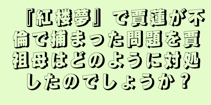 『紅楼夢』で賈蓮が不倫で捕まった問題を賈祖母はどのように対処したのでしょうか？