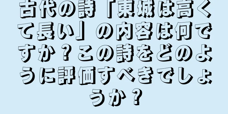 古代の詩「東城は高くて長い」の内容は何ですか？この詩をどのように評価すべきでしょうか？