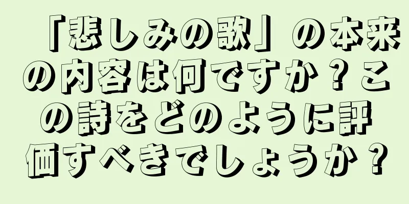 「悲しみの歌」の本来の内容は何ですか？この詩をどのように評価すべきでしょうか？