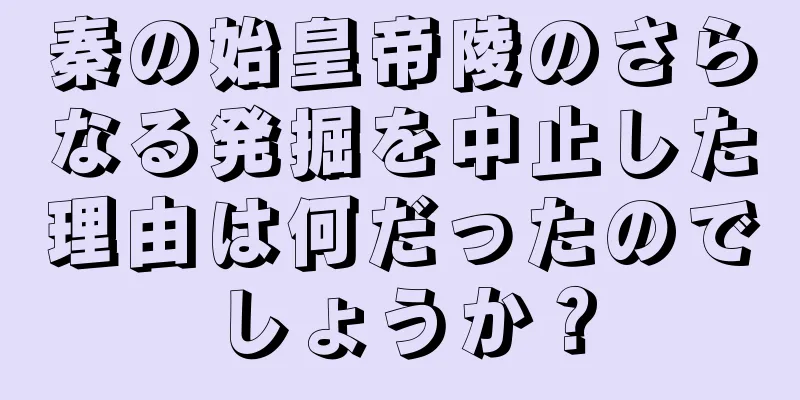 秦の始皇帝陵のさらなる発掘を中止した理由は何だったのでしょうか？