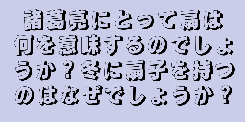 諸葛亮にとって扇は何を意味するのでしょうか？冬に扇子を持つのはなぜでしょうか？