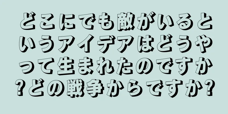 どこにでも敵がいるというアイデアはどうやって生まれたのですか?どの戦争からですか?