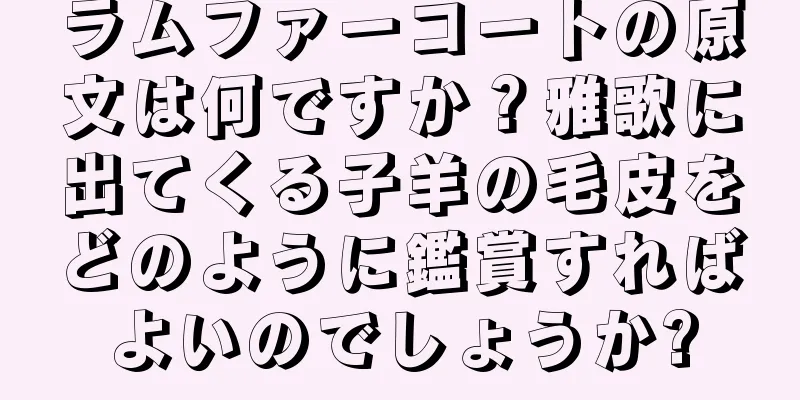 ラムファーコートの原文は何ですか？雅歌に出てくる子羊の毛皮をどのように鑑賞すればよいのでしょうか?