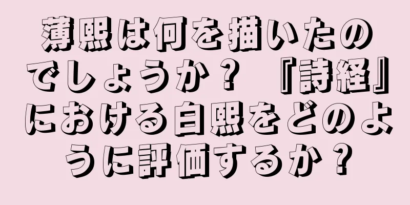 薄熙は何を描いたのでしょうか？ 『詩経』における白熙をどのように評価するか？