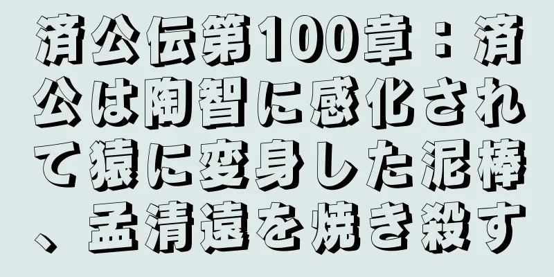済公伝第100章：済公は陶智に感化されて猿に変身した泥棒、孟清遠を焼き殺す