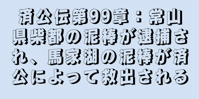 済公伝第99章：常山県柴都の泥棒が逮捕され、馬家湖の泥棒が済公によって救出される