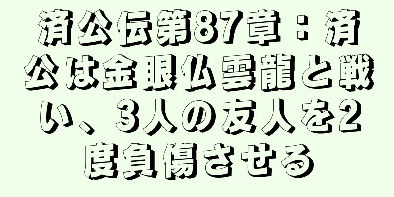 済公伝第87章：済公は金眼仏雲龍と戦い、3人の友人を2度負傷させる