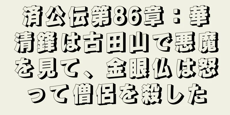 済公伝第86章：華清鋒は古田山で悪魔を見て、金眼仏は怒って僧侶を殺した