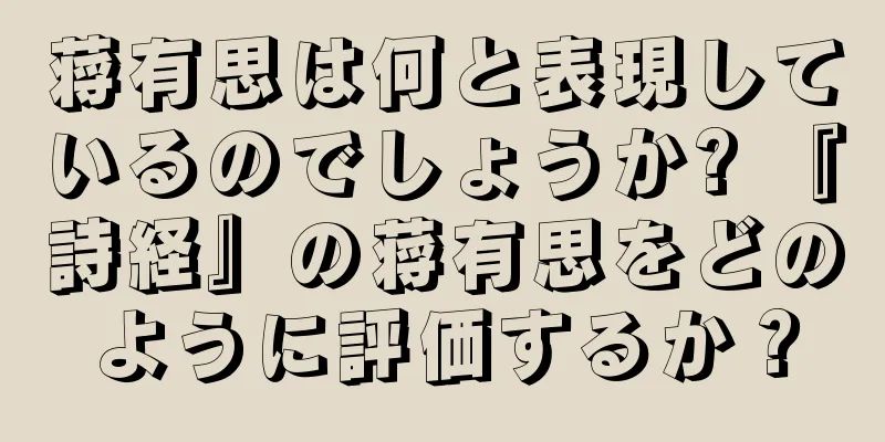 蒋有思は何と表現しているのでしょうか? 『詩経』の蒋有思をどのように評価するか？