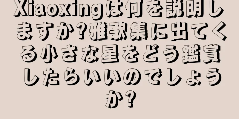 Xiaoxingは何を説明しますか?雅歌集に出てくる小さな星をどう鑑賞したらいいのでしょうか?