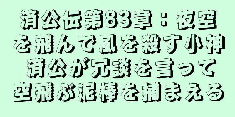 済公伝第83章：夜空を飛んで風を殺す小神 済公が冗談を言って空飛ぶ泥棒を捕まえる