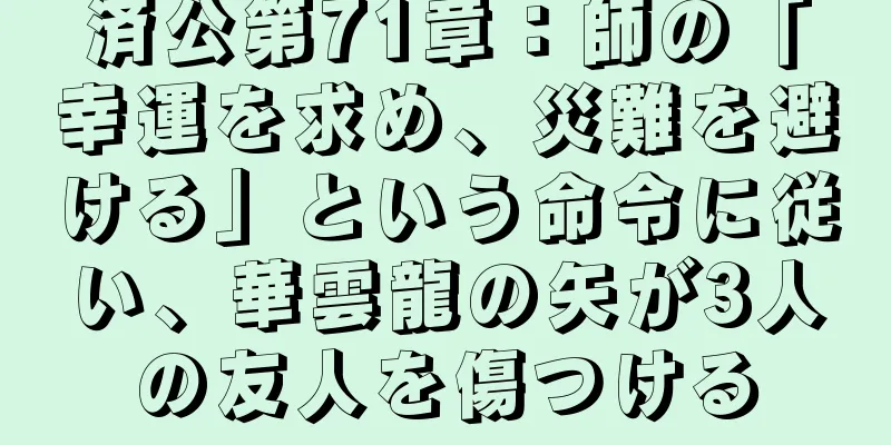済公第71章：師の「幸運を求め、災難を避ける」という命令に従い、華雲龍の矢が3人の友人を傷つける