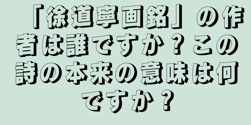「徐道寧画銘」の作者は誰ですか？この詩の本来の意味は何ですか？