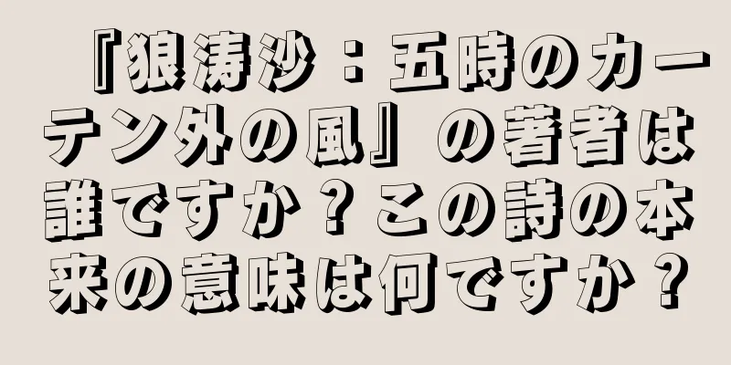 『狼涛沙：五時のカーテン外の風』の著者は誰ですか？この詩の本来の意味は何ですか？