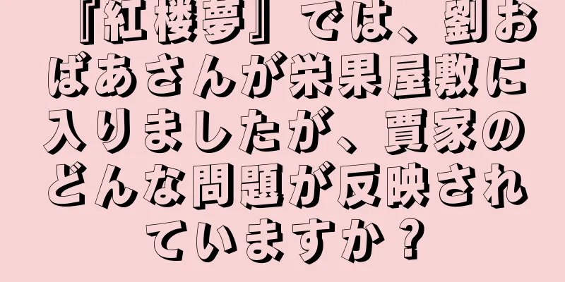 『紅楼夢』では、劉おばあさんが栄果屋敷に入りましたが、賈家のどんな問題が反映されていますか？