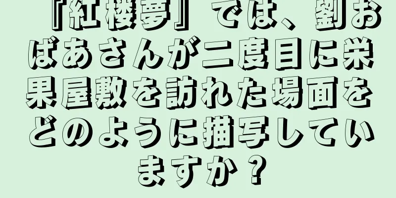 『紅楼夢』では、劉おばあさんが二度目に栄果屋敷を訪れた場面をどのように描写していますか？
