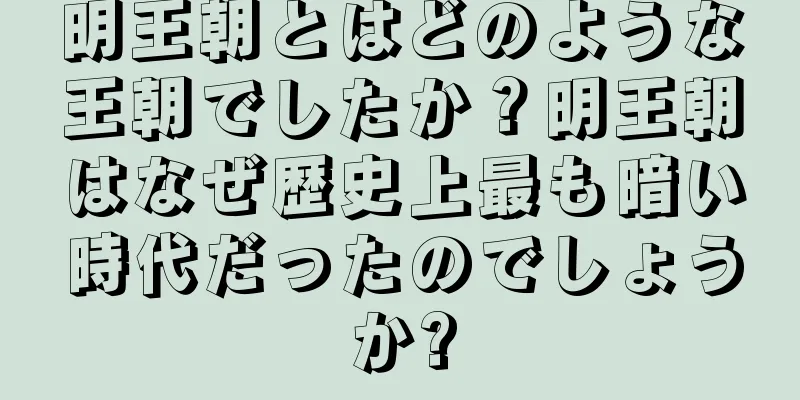 明王朝とはどのような王朝でしたか？明王朝はなぜ歴史上最も暗い時代だったのでしょうか?