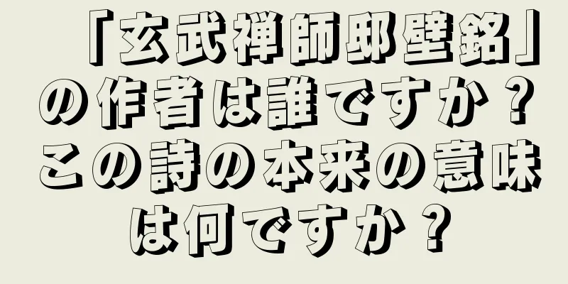 「玄武禅師邸壁銘」の作者は誰ですか？この詩の本来の意味は何ですか？
