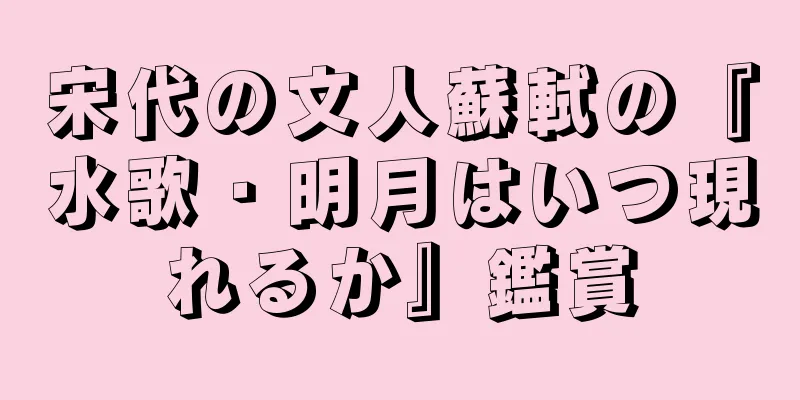 宋代の文人蘇軾の『水歌・明月はいつ現れるか』鑑賞