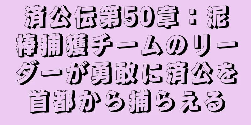 済公伝第50章：泥棒捕獲チームのリーダーが勇敢に済公を首都から捕らえる