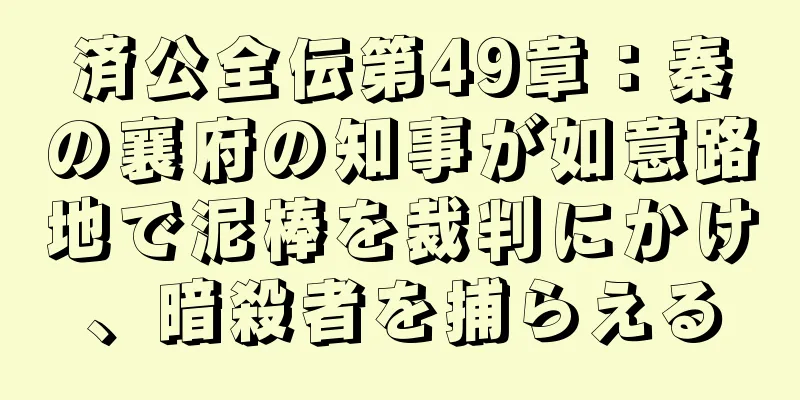 済公全伝第49章：秦の襄府の知事が如意路地で泥棒を裁判にかけ、暗殺者を捕らえる