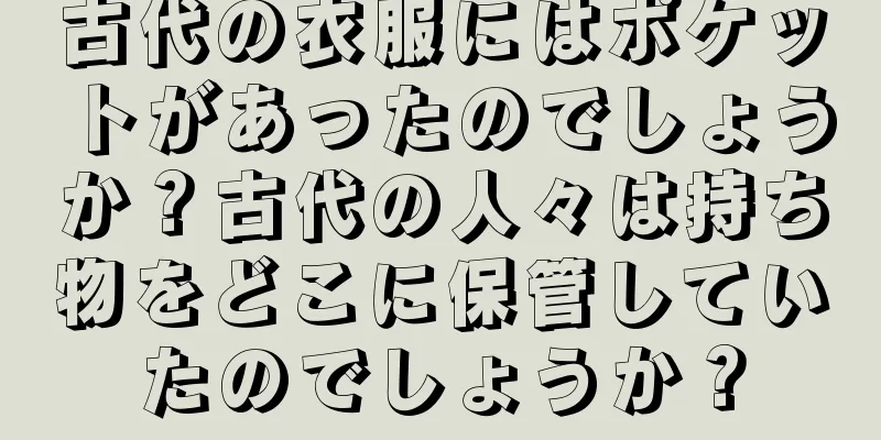 古代の衣服にはポケットがあったのでしょうか？古代の人々は持ち物をどこに保管していたのでしょうか？