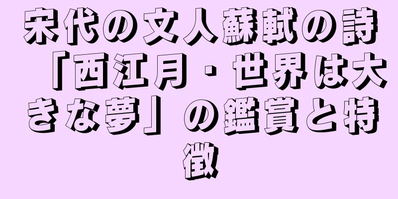 宋代の文人蘇軾の詩「西江月・世界は大きな夢」の鑑賞と特徴