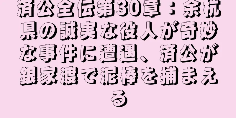 済公全伝第30章：余杭県の誠実な役人が奇妙な事件に遭遇、済公が銀家渡で泥棒を捕まえる
