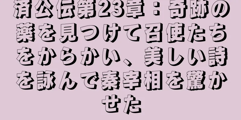 済公伝第23章：奇跡の薬を見つけて召使たちをからかい、美しい詩を詠んで秦宰相を驚かせた