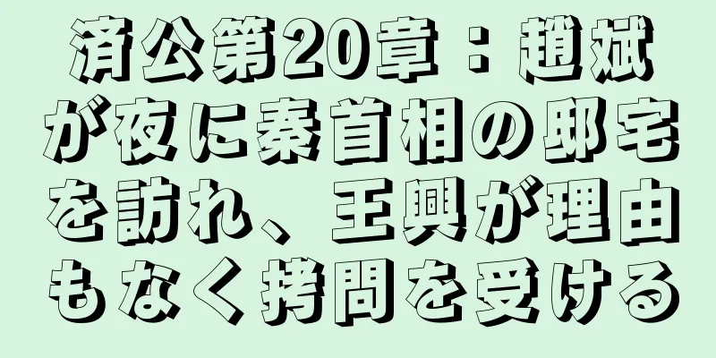 済公第20章：趙斌が夜に秦首相の邸宅を訪れ、王興が理由もなく拷問を受ける