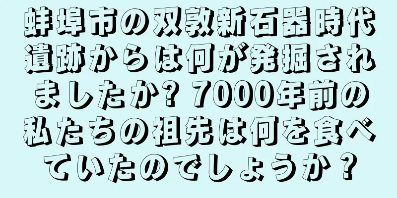 蚌埠市の双敦新石器時代遺跡からは何が発掘されましたか? 7000年前の私たちの祖先は何を食べていたのでしょうか？