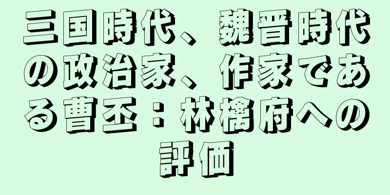 三国時代、魏晋時代の政治家、作家である曹丕：林檎府への評価