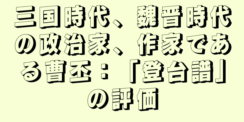 三国時代、魏晋時代の政治家、作家である曹丕：「登台譜」の評価