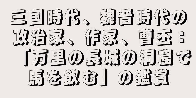 三国時代、魏晋時代の政治家、作家、曹丕：「万里の長城の洞窟で馬を飲む」の鑑賞