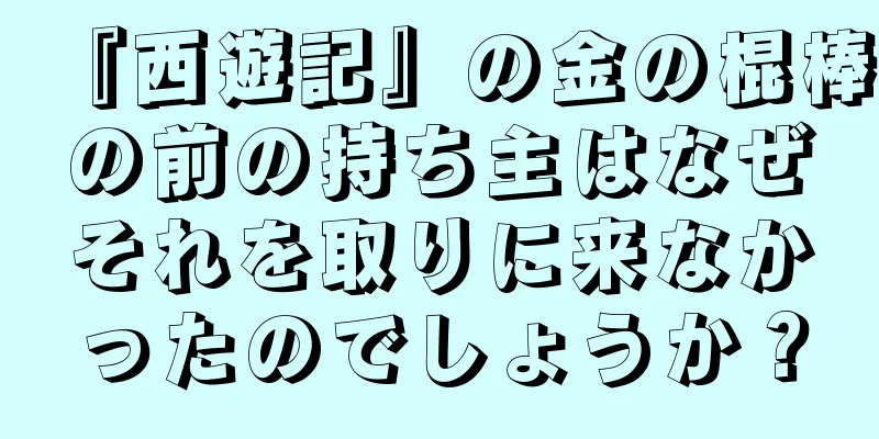 『西遊記』の金の棍棒の前の持ち主はなぜそれを取りに来なかったのでしょうか？