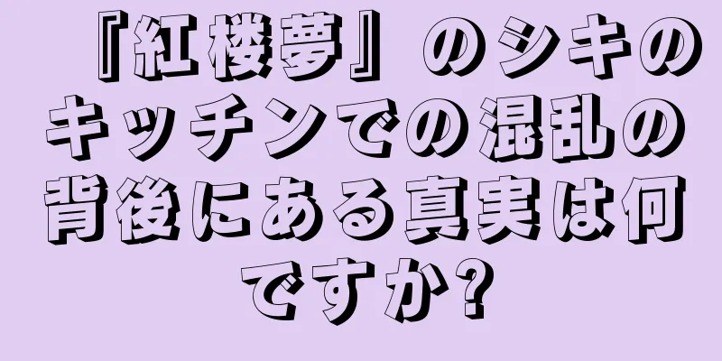 『紅楼夢』のシキのキッチンでの混乱の背後にある真実は何ですか?