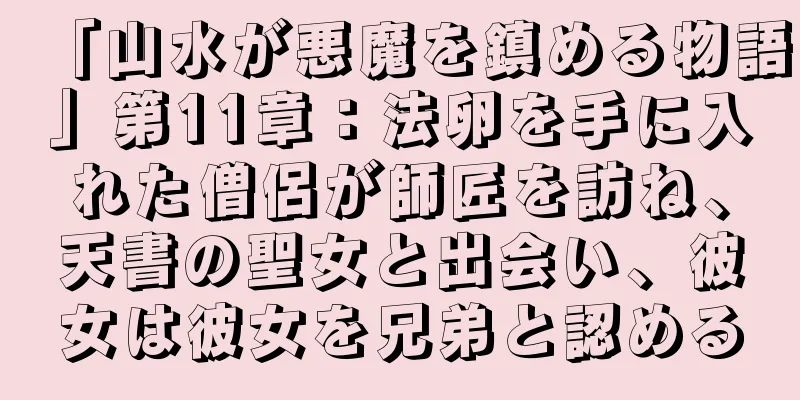 「山水が悪魔を鎮める物語」第11章：法卵を手に入れた僧侶が師匠を訪ね、天書の聖女と出会い、彼女は彼女を兄弟と認める