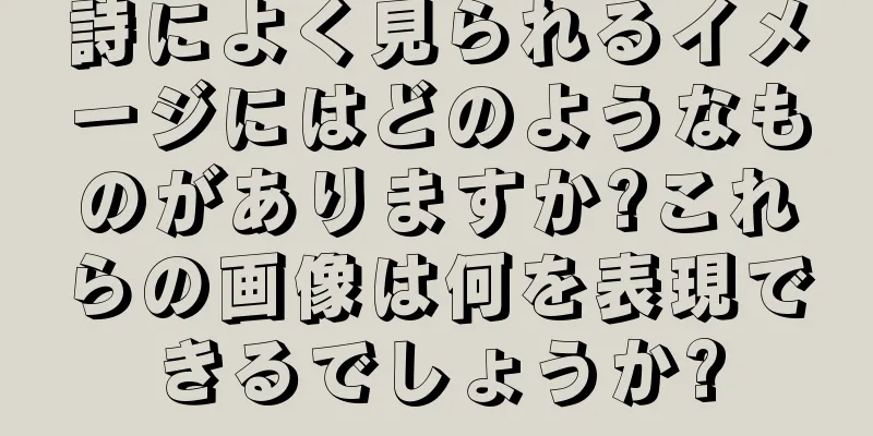 詩によく見られるイメージにはどのようなものがありますか?これらの画像は何を表現できるでしょうか?