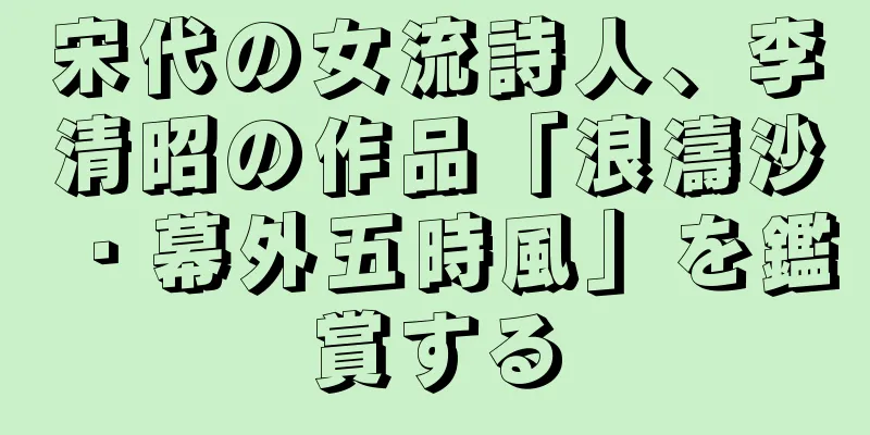 宋代の女流詩人、李清昭の作品「浪濤沙・幕外五時風」を鑑賞する