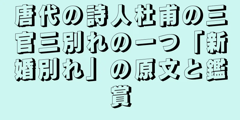 唐代の詩人杜甫の三官三別れの一つ「新婚別れ」の原文と鑑賞