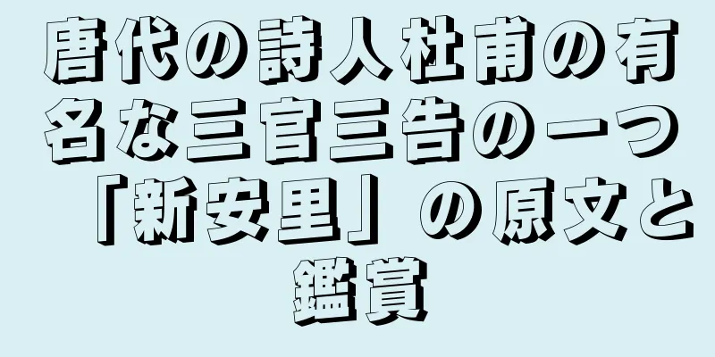唐代の詩人杜甫の有名な三官三告の一つ「新安里」の原文と鑑賞
