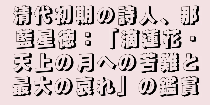 清代初期の詩人、那藍星徳：「滴蓮花・天上の月への苦難と最大の哀れ」の鑑賞