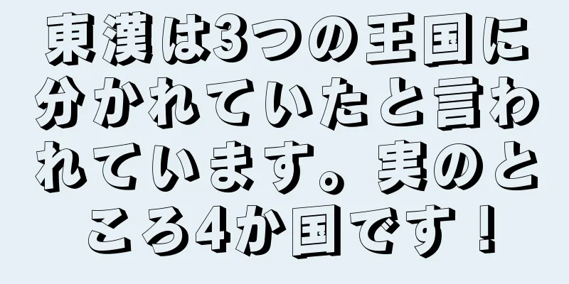 東漢は3つの王国に分かれていたと言われています。実のところ4か国です！