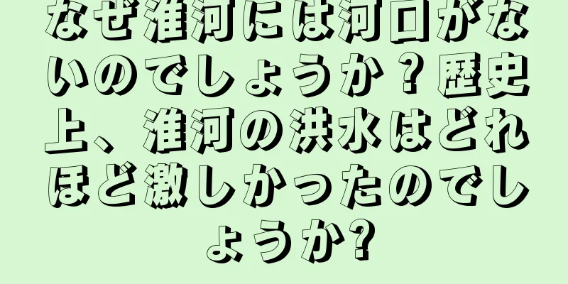 なぜ淮河には河口がないのでしょうか？歴史上、淮河の洪水はどれほど激しかったのでしょうか?