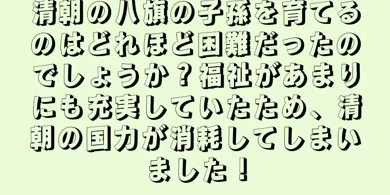 清朝の八旗の子孫を育てるのはどれほど困難だったのでしょうか？福祉があまりにも充実していたため、清朝の国力が消耗してしまいました！