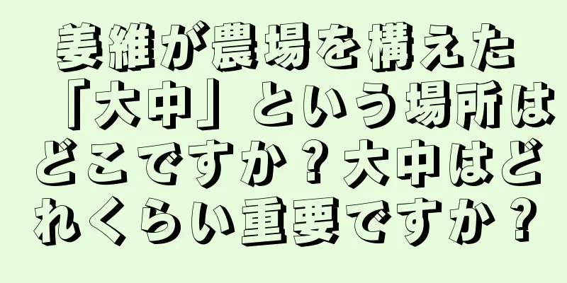 姜維が農場を構えた「大中」という場所はどこですか？大中はどれくらい重要ですか？
