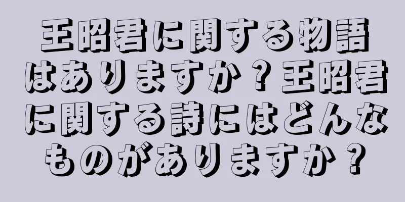 王昭君に関する物語はありますか？王昭君に関する詩にはどんなものがありますか？